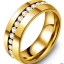 แหวนผู้ชาย แหวนทอง 18 K แหวนเกลี้ยง ทองฝังเพชร CZ AAA เส้นกลาง สวยหรู 316L Stainless Steel แหวนหมั้น แหวนแต่งงาน 359561