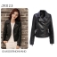 เสื้อแจ็คเก็ตหนัง สไตล์เสื้อแก๊งค์สีดำ แต่งซิบแขน สวยเท่ ไซส์ S/M/L ดำ