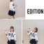 เสื้อแจ็คเก็ต เสื้อคลุม เสื้อกันหนาวทรงเบสบอล สีดำ แต่งขอบขาว แขนเอวจั๊มพ์ size L