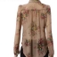 เสื้อเชิ๊ตชีฟอง สีเทา ลายดอก สวยหรู แบรนด์เนมBLOUSON