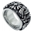 แหวนผู้ชาย แหวนเงิน Stainless Steel แหวนสไตล์ ร็อค พังค์ ลายดอกไม้ ลายวินเทจ คลาสสิค เท่ ๆ แหวนสวย ๆ ราคาถูก 708344