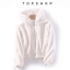 Top shop เสื้อเฟอร์กันหนาว หมวกฮู้ด เสื้อคลุมขน สีขาว ขนนิ่มฟู นุ่มมากคะ แบรนด์Top shop ขาว
