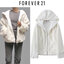 Forever21 เสื้อเฟอร์กันหนาว หมวกฮู้ด เสื้อขน แบรนด์ forever21 (FLUFFY COAT) ขาว