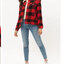 Love tree เสื้อโค้ท กันหนาว LOVE TREE plaid SHERPA LINE checked winter jacket สีแดงดำ แบรนด์ Love tree สำเนา แดงดำ