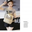 กระเป๋าเป้ปักหมุด เงิน กระเป๋าหนัง แฟชั่น 3 สี: ดำ/ทอง