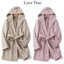 Love tree เสื้อโค้ทกันหนาว เสื้อโค้ทฮู้ด overcoat belt coat โค้ทวูล สีชมพู แบรนด์ LOVE TREE สำเนา ชมพู