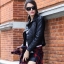 เสื้อแจ็คเก็ตหนัง สไตล์เสื้อแก๊งค์สีดำ แต่งซิบแขน สวยเท่ ไซส์ S/M/L ดำ