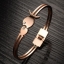 กำไลข้อมือผู้หญิง กำไลทอง 18 K สี Rose Gold ยอดฮิต กำไลข้อมือ ลาย ปลาคู่ สำหรับ ราศี กุมถ์ และ มีน ฝังเพชร CZ ที่ตา สวยหรู มีสไตล์ 398187