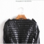 ชุดเดรสแขนยาว แต่งหนัง PU สีดำ เดรสดำ แต่งแขนPU size S:M/L/XL