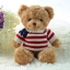 ตุ๊กตาหมี GUND ตุ๊กตาหมีสีขาว แต่งเสื้อไหมพรม ลายธงชาติUSA หมีเท็ดดี้ GUND ความยาว 50 Cm ขาว