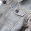เสื้อยีนส์ แจ็คเก็ตยีนส์ สีฟอก แต่งแขน ติดหมวกฮูท สวย เซอร์ เท่ห์ แบรนด์เนม C&A size S/M