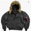 Alpha industries เสื้อแจ็คเก็ต กันหนาว เสื้อflight แต่งขนเฟอร์ แบรนด์ Alpha industries N-2B นุ่มมากค่ะ แบรนด์ ดำ