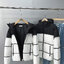 Elspia เสื้อกันหนาว เสื้อฮู้ดเฟอร์กันหนาว บุนวมอุ่น สีทูโทน ขาวดำ แบรนด์ ELSPIA ( Puffer Jacket ) ดำ
