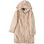 Zara เสื้อเฟอร์กันหนาว หมวกฮู้ด เสื้อขน FLUFFY Coat แบรนด์ Zara ดำ / เบจ