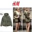 H&m เสื้อคลุม เสื้อนอกสีเขียวทหาร แต่งฮูท แบรนด์เนมH&M งานสวย แพทเทิร์นเนี๊ยบมากคะ Size XS/S/M/L/XL/XXL เขียวทหาร