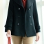 เสื้อคลุม เสื้อโค้ท coat ผ้าสักหลาด สีดำ brandname ญี่ปุ่น TREAT SUPPLYกระดุม 2 แถว แต่งคอได้2 แบบ เก๋ๆ( คอปีน/คอปก) ปกใหญ่สวยเท่ห์ แพทเทริน์เนื้อหรู สินค้าหลุดโรงงาน