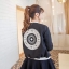 เสื้อแจ็คเก็ต เสื้อคลุม เสื้อกันหนาวทรงเบสบอล สีดำ แต่งขอบขาว แขนเอวจั๊มพ์ size L