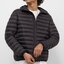 H&m เสื้อกันหนาว ติดฮูท เสื้อบอมเบอร์ บุนวมอุ่น แบรนด์H&M H&M Men's Black Lightweight Puffer Jacket ลายพราง
