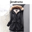 Stradivarius เสื้อฮู้ด เสื้อโค้ทฮูท กันหนาว สีดำ แต่งเฟอร์ แบรนด์ Stradivarius แต่งซับขนอุ่น (ฮู้ด&ขนเฟอร์ถอดได้ทุกชิ้นคะ) สำเนา ดำ