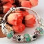 สร้อยข้อมือ Diy สไตล์ Pandora กำไลข้อมือ ร้อย Glass Bead สีเขียว อมฟ้า น้ำทะเล ใส่ ชาร์ม หมาน้อย เต่า เงินโบราณ คริสตัล ชมพู 67377