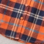เสื้อเชิ๊ตลายสก๊อตส้ม ยี่ห้อ PAUL FRANK ไซส์ S ผ้าสักหลาดเนื้อหรู