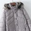 London fog เสื้อกันหนาว เสื้อฮู้ดเฟอร์ บุนวมอุ่น สีเทาอ่อน แบรนด์ London FOG