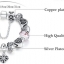 สร้อยข้อมือ Diy สไตล์ Pandora สร้อยข้อมือ สีเงินล้วน แต่งด้วย ชาร์ม ถุงเงิน ถุงทอง หัวใจ สลับ Galss beads สีสวย ลายดอกไม้ ห้อยจี้ หัวใจตรงกลาง 886337