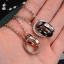 สร้อยคอคู่รัก สร้อยคอ ผู้หญิง ผู้ชาย สร้อยคอ stainless steel ห้อย จี้แหวนคู่ สีดำ ผู้ชาย สี Rose Gold ทองเแดง ผู้หญิง ติด เพชร CZ สุดหรู 789415