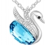 สร้อยคอ ผู้หญิง พร้อม จี้หงส์ คริสตัลแท้ Swarovski สร้อยคอใส่ออกงาน ติดคริสตัล เม็ดใหญ่ แต่ง เพชร CZ AAA สีชมพู ฟ้า ขาว ของขวัญให้แฟน 969000