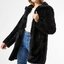 Zara เสื้อเฟอร์กันหนาว หมวกฮู้ด เสื้อขน FLUFFY Coat แบรนด์ Zara ดำ / เบจ