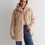 Zara เสื้อเฟอร์กันหนาว หมวกฮู้ด เสื้อขน FLUFFY Coat แบรนด์ Zara ดำ / เบจ