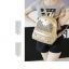 กระเป๋าเป้ปักหมุด เงิน กระเป๋าหนัง แฟชั่น 3 สี: ดำ/ทอง