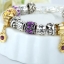 สร้อยข้อมือ Diy สร้อยข้อมือ Charm สไตล์ Pandora เงิน สลับ ทอง สลัก Best Friend เหมาะสำหรับ ให้วันเกิดเพื่อน ฝังคริสตัล อเมทิส สีม่วง หรู 6042295