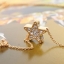 สร้อยคอ ผู้หญิง สร้อยคอ คริสตัลแท้ Swarovski จี้รูปดาวคู่ ติดเพชร CZ AAA คริสตัล สีส้ม อัญมณี บุษราคัม ของขวัญให้แฟน สุดหรู 896585