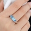 แหวนเงิน ฝัง คริสตัลแท้ สวารอฟสกี้ Austrian Crystal แนวยาว แบบสวย คลาสสิค คริสตัล ฟ้า ชมพู ทับทิม และ สีเหลือง ใส่ออกงาน 758874