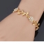 สร้อยข้อมือทอง ลายดอกไม้ สลับ ใบไม้ ฝังเพชร CZ ทองชุบ 18 K โชว์ความเงา ระยิบระยับ สร้อยข้อมือเงิน และ ทอง ดีไซน์ วัยรุ่น หวาน ๆ ของขวัญให้แฟน 566851