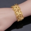 กำไลข้อมือทอง กำไลข้อมือเงิน ลายไทย ๆ เส้นใหญ่ ลายใบไม้ แกะลายไทย สำหรับใส่ออกงานบุญ งานบวช งานแต่งงาน ทอง 18 K ชุบ 3 ระดับ 489494