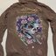 Ed hardy เสื้อแจ็คเก็ต เสื้อนอก เสื้อฮู้ดวอร์ม สีน้ำเงิน ฟอก แบรนด์ ED HARDY น้ำเงิน