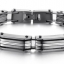 สร้อยข้อมือผู้ชาย สร้อยข้อมือ สแตนเลส แท้ 316 L Stainless Steel ดีไซน์ ลายเส้น โลกอนาคต สีทองคาดกลาง และ สีเงินล้วน 592828