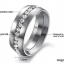แหวนเงิน Stainless Steel แหวนเพชร แหวนเกลี้ยง สีเงิน ดีไซน์ ติดเพชร เส้นกลาง รอบวง แหวนหมั้น แหวนแต่งงาน ของขวัญให้แฟน สุดหรู 957554