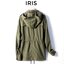 IRIS เสื้อคลุม เสื้อฮู้ดสีดำ เสื้อนอกแนวทหาร แต่งอาร์ม แบรนด์ IRIS แพทเทินสวย เท่ห์มาก (ฮู้ดพับเก็บได้)คะ Size S/M/L/XL เขียว