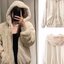 เสื้อเฟอร์กันหนาว zara หมวกฮู้ด เสื้อขน Fluffy coat แบรนด์ zara ใส่ได้สองด้าน Reversible ดำ