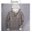 Roots 73 เสื้อวอร์ม เสื้อวอร์มติดหมวกฮูท ผู้ชาย สีเทาแบรนด์ ROOTS 73 size M ดำ