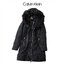 Calvin klein เสื้อกันหนาว เสื้อฮู้ดเฟอร์ บุนวมอุ่น สีดำ แบรนด์ Calvin klein (padded puffer coaT)
