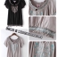 เสื้อยืด แต่งด้ายปัก ดอกไม้ สไตล์ หวานๆ สีดำ