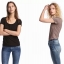 เสื้อยืด สีเทาอ่อน H&M เนื้อผ้ายืดหยุ่นสูง ทรงสวย เข้ารูป หรูมากคะ Size Xs/S/M/L เทาอ่อน