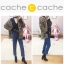 Cache cache เสื้อคลุม กันหนาว แต่งขน ลายเสือ แบรนด์เนมCACHE CACHEแท้ 100% ขนนุ่มพริ้ว สวย ลายเสือ