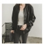 Jacket หนังดำ แต่งซิบ สวยเท่ห์ Free size