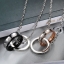 สร้อยคอคู่รัก สร้อยคอ ผู้หญิง ผู้ชาย สร้อยคอ stainless steel ห้อย จี้แหวนคู่ สีดำ ผู้ชาย สี Rose Gold ทองเแดง ผู้หญิง ติด เพชร CZ สุดหรู 789415