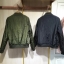 เสื้อนอก เสื้อคลุมกันหนาว เสื้อไฟท์ สีดำ แต่งลายปักช่วงแขน Size M/L